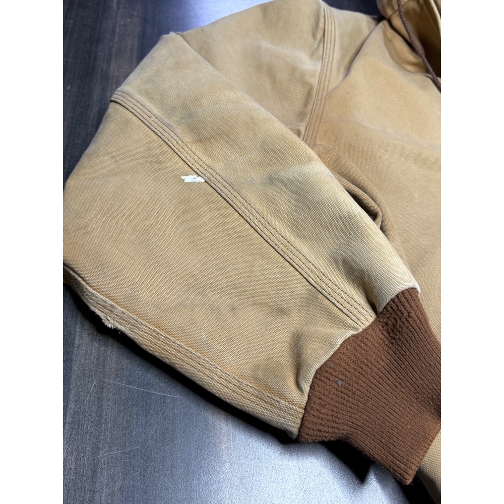 Carhartt Workwear Active Jacket Full Zip Hooded Canvas Coat Beige XL Vintage - Picture 9 of 16